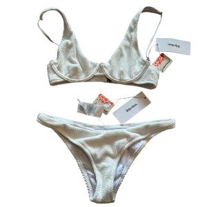 Rhythm Cream Textured White S/M Bikini NWT